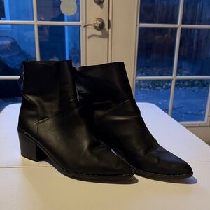 Sleek Black Ankle Booties with Studded Detail